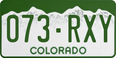 CO license plate 073RXY