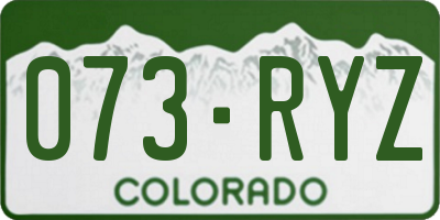 CO license plate 073RYZ