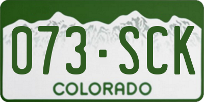 CO license plate 073SCK