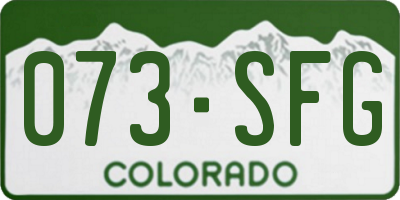 CO license plate 073SFG