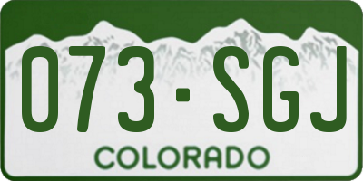 CO license plate 073SGJ