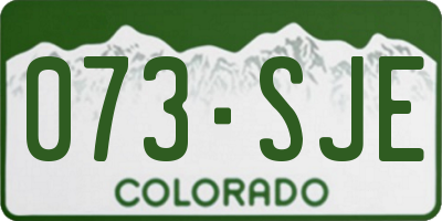 CO license plate 073SJE