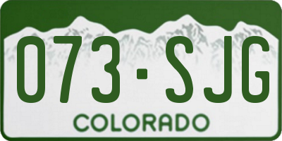 CO license plate 073SJG