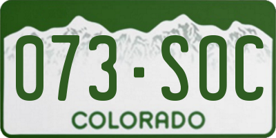 CO license plate 073SOC