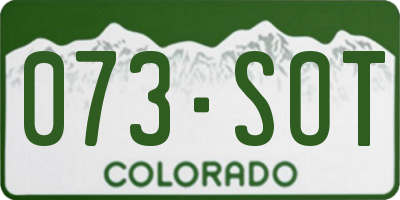 CO license plate 073SOT