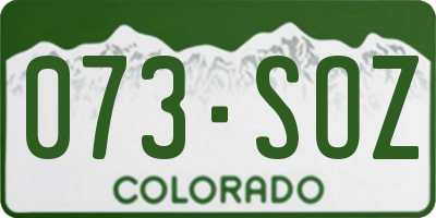 CO license plate 073SOZ