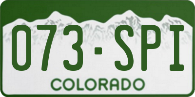 CO license plate 073SPI