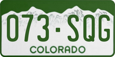 CO license plate 073SQG