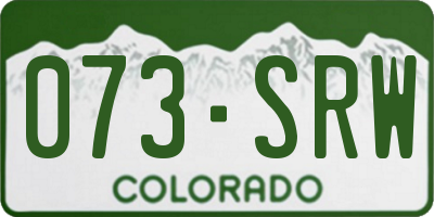 CO license plate 073SRW