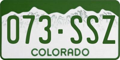 CO license plate 073SSZ