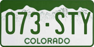 CO license plate 073STY