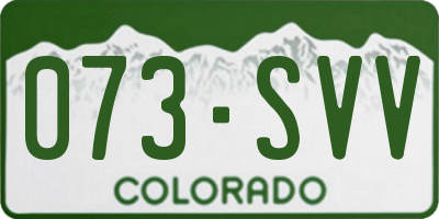 CO license plate 073SVV