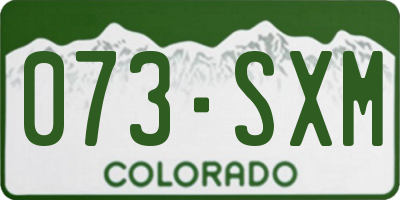 CO license plate 073SXM