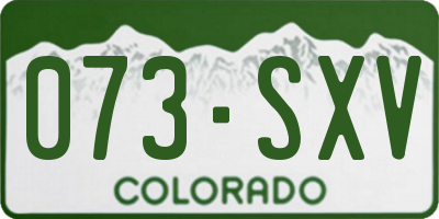 CO license plate 073SXV