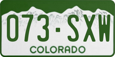 CO license plate 073SXW