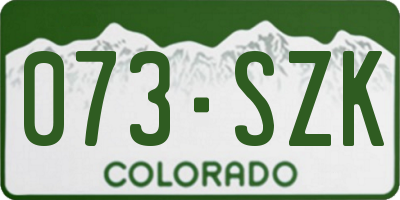CO license plate 073SZK