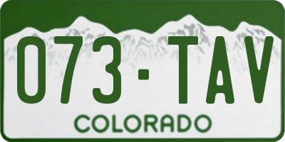 CO license plate 073TAV