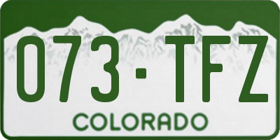 CO license plate 073TFZ
