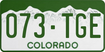 CO license plate 073TGE
