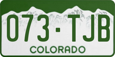 CO license plate 073TJB