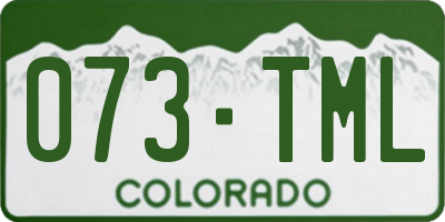 CO license plate 073TML
