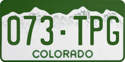 CO license plate 073TPG