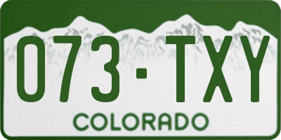CO license plate 073TXY