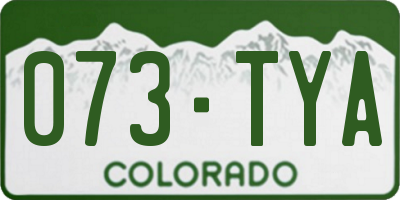 CO license plate 073TYA