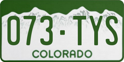 CO license plate 073TYS