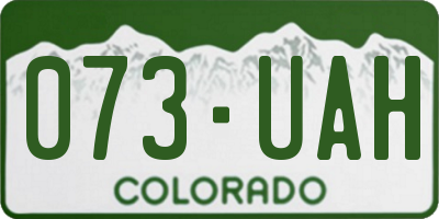 CO license plate 073UAH