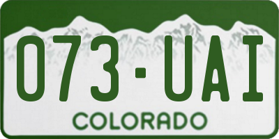 CO license plate 073UAI