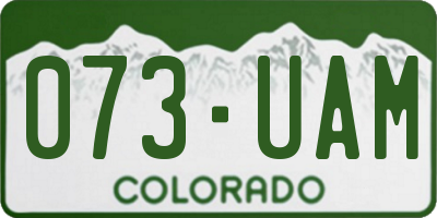 CO license plate 073UAM
