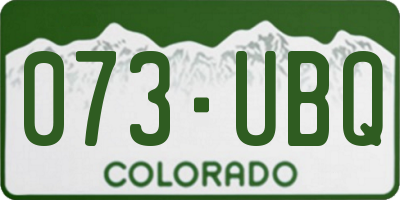 CO license plate 073UBQ