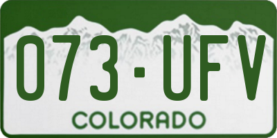 CO license plate 073UFV