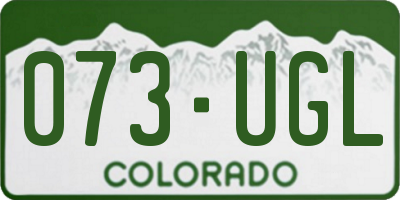 CO license plate 073UGL
