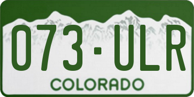 CO license plate 073ULR