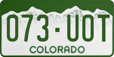 CO license plate 073UOT