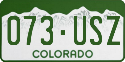 CO license plate 073USZ