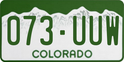 CO license plate 073UUW