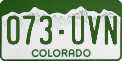 CO license plate 073UVN