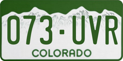CO license plate 073UVR