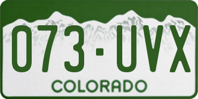 CO license plate 073UVX