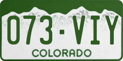 CO license plate 073VIY