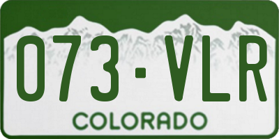 CO license plate 073VLR