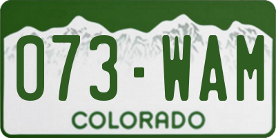 CO license plate 073WAM
