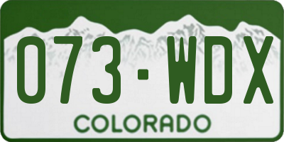 CO license plate 073WDX