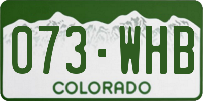CO license plate 073WHB