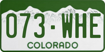 CO license plate 073WHE