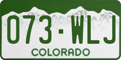 CO license plate 073WLJ