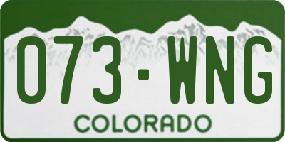 CO license plate 073WNG